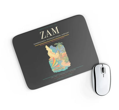 Zamboanga International Airport (ZAM) design on black rectangle mouse pad
