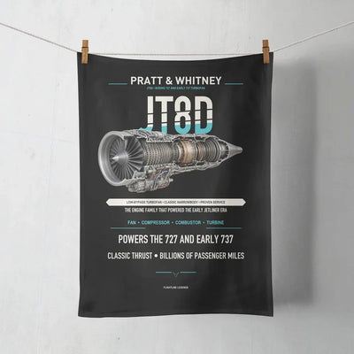 JT8D design on black towel