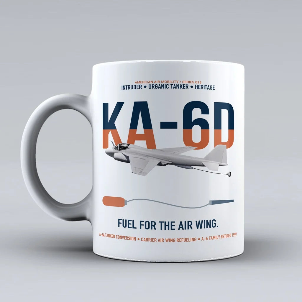 KA-6D Intruder design on white ceramic mug, double-side print