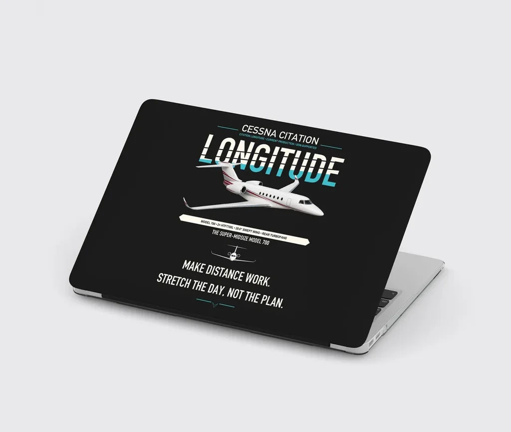 Cessna Citation Longitude design on black MacBook case