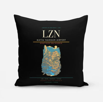 Matsu Nangan Airport (LZN) design on black pillow