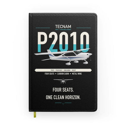 Tecnam P2010 design on black notebook
