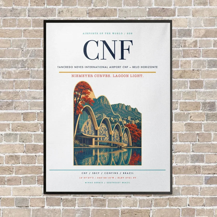 Tancredo Neves International Airport CNF — Belo Horizonte vertical canvas print - framed - white background
