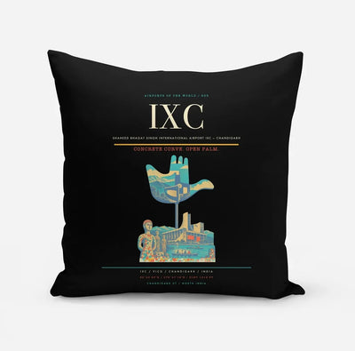 Shaheed Bhagat Singh International Airport (IXC) design on black pillow