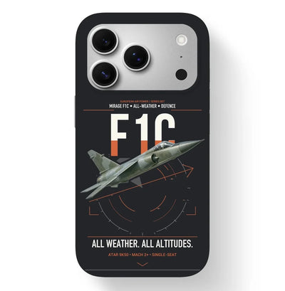 Dassault Mirage F1C design on black magsafe iphone case, for iPhone 17 Pro