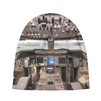 Thumbnail for Boeing 747 Cockpit aviation embroidery on soft knit fabric 3D knit beanie.
