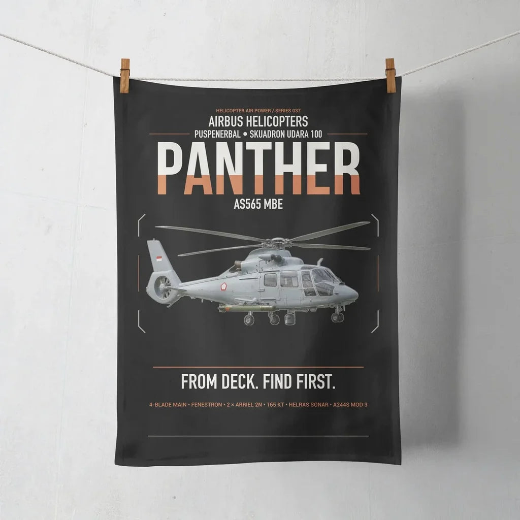 Airbus Helicopters AS565 MBe Panther design on black towel