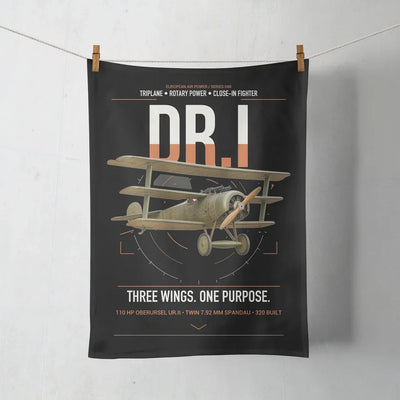 Fokker Dr.I design on black towel