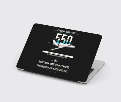 Cessna Citation 550 - Citation II design on black MacBook case