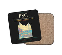 Thumbnail for Tri-Cities Airport (PSC) design on black 1 piece coaster