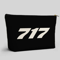 Thumbnail for Boeing 717 Flat Text aviation design zipper pouch, durable polyester construction.