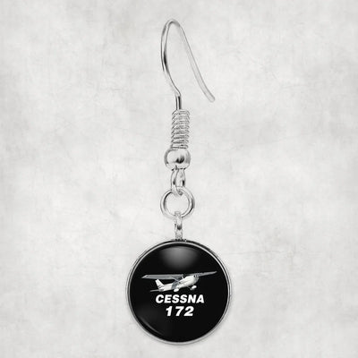 The Cessna 172 aviation earrings, hypoallergenic alloy body with engraved detail.