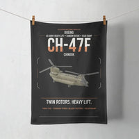 Thumbnail for Boeing CH-47F Chinook design on black towel