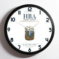 Thumbnail for Hobart Airport (HBA) design on white framed wall clock
