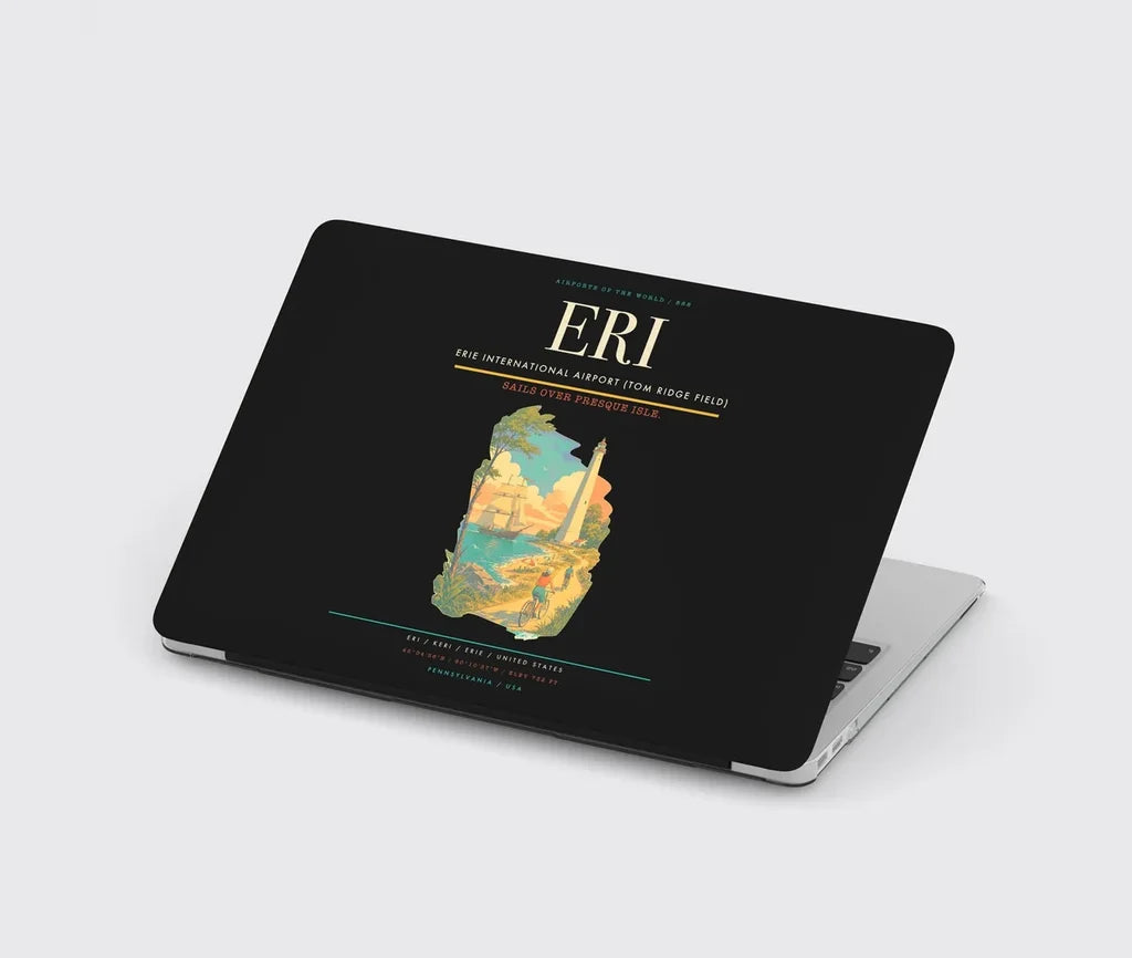 Erie International Airport (Tom Ridge Field) (ERI) design on black MacBook case