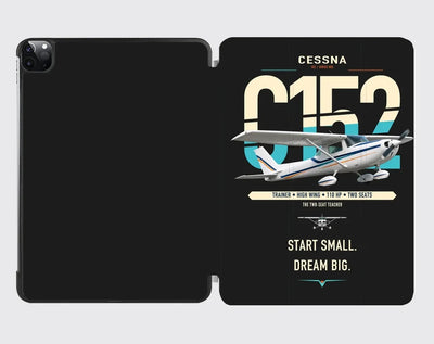 Cessna 152 design on black ipad tablet case
