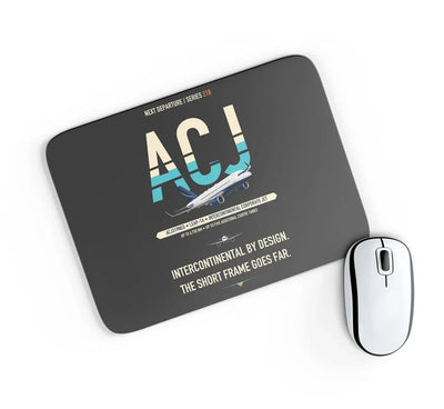 Airbus ACJ319neo design on black rectangle mouse pad
