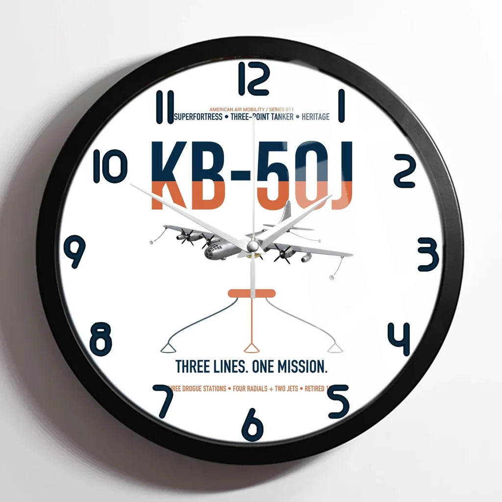 KB-50J Superfortress design on white framed wall clock