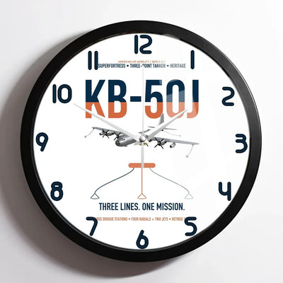 KB-50J Superfortress design on white framed wall clock