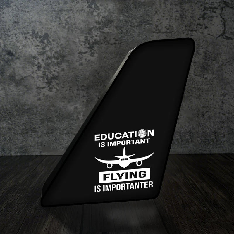 Flying is Importanter Led Aircraft Tail aviation design on premium acrylic with LED 3D aircraft tail lamp.