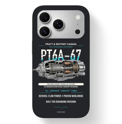 PT6A-67 Case design on black iphone case