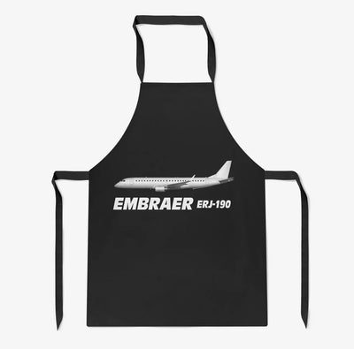 The Embraer ERJ-190 aviation design on durable cotton blend kitchen apron.