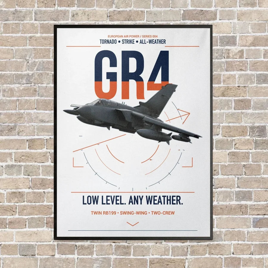 Panavia Tornado GR4 vertical canvas print - framed - white background