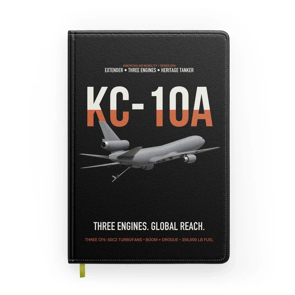 KC-10A EXTENDER design on black notebook