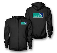 Thumbnail for SilkAir logo on black zipped hoodie