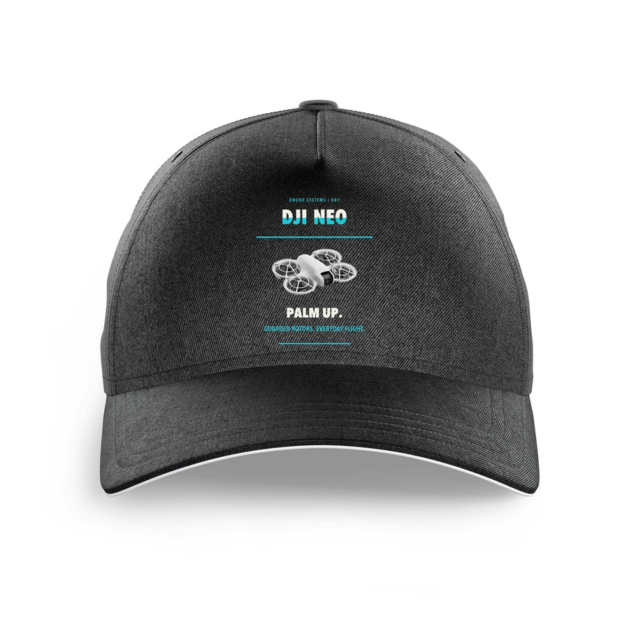 DJI Neo design on black printed hat