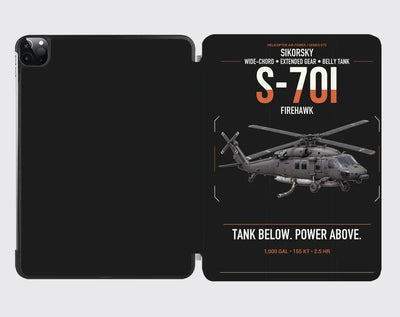 Sikorsky S-70i FIREHAWK design on black ipad tablet case