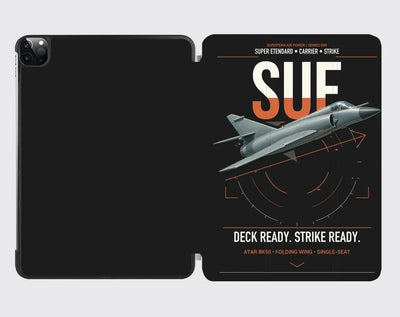 Dassault Super Étendard design on black ipad tablet case
