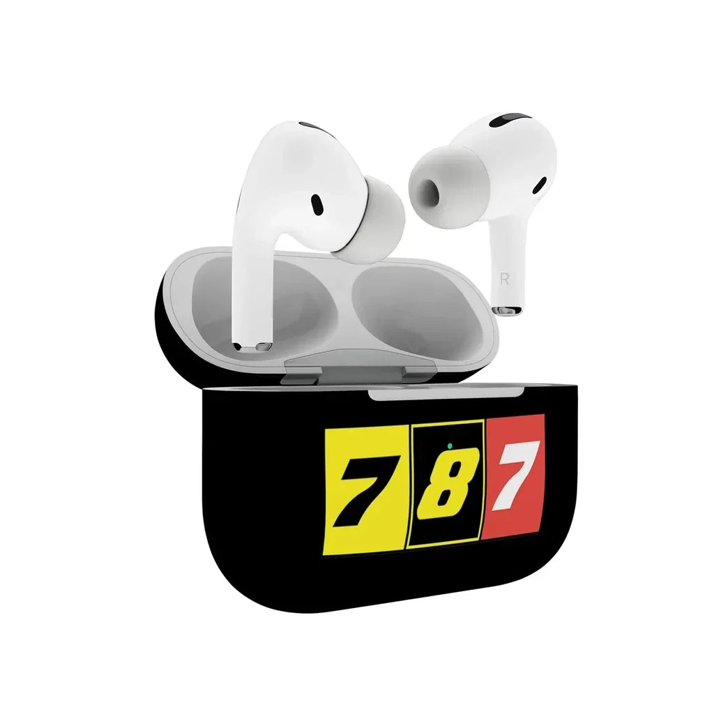 Flat Colourful 787 AirPods Pro plastic case - Black