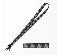 Thumbnail for The Fighter Jet 35 Silhouette lanyard - black