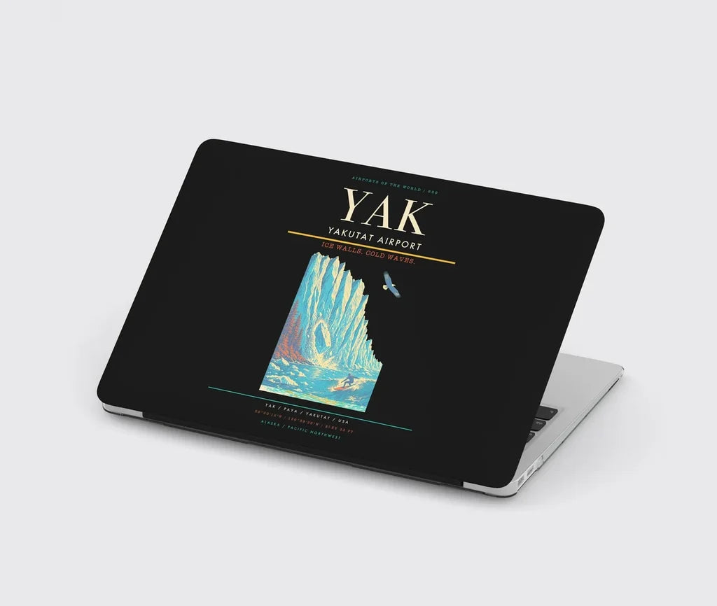 Yakutat Airport (YAK) design on black MacBook case