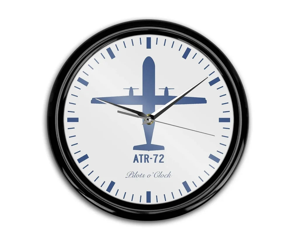 ATR-72 aviation themed wall clock, premium wood and metal.