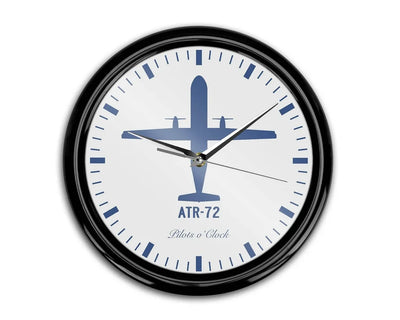 ATR-72 aviation themed wall clock, premium wood and metal.