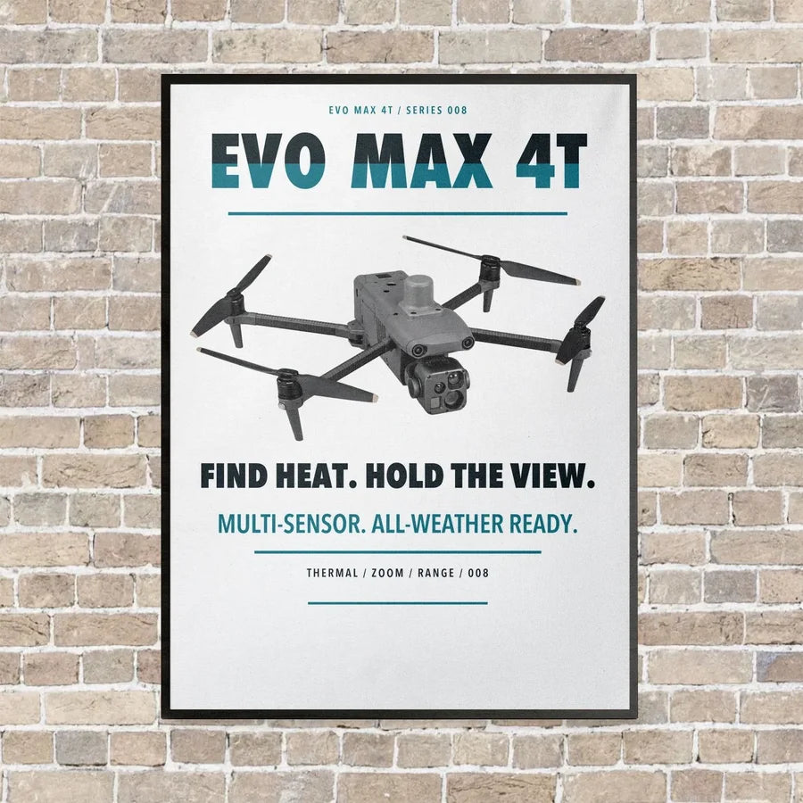 Autel EVO Max 4T vertical canvas print - framed - white background
