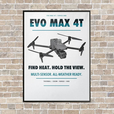 Autel EVO Max 4T vertical canvas print - framed - white background