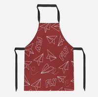Thumbnail for Paper Airplane & Fly (Red) aviation design on durable cotton blend kitchen apron.