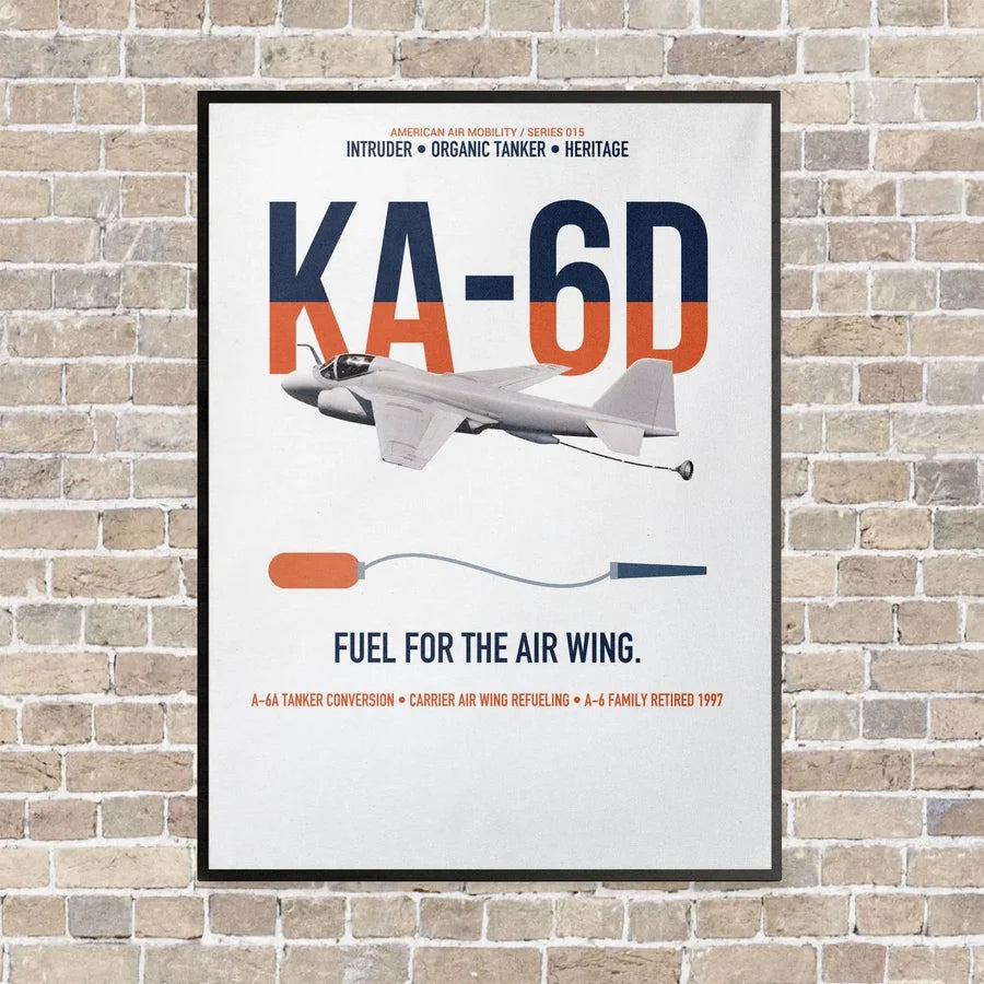 KA-6D Intruder vertical canvas print - framed - white background