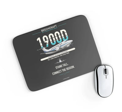 Beechcraft 1900D design on black rectangle mouse pad