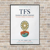 Thumbnail for Tenerife South Airport TFS vertical canvas print - framed - white background