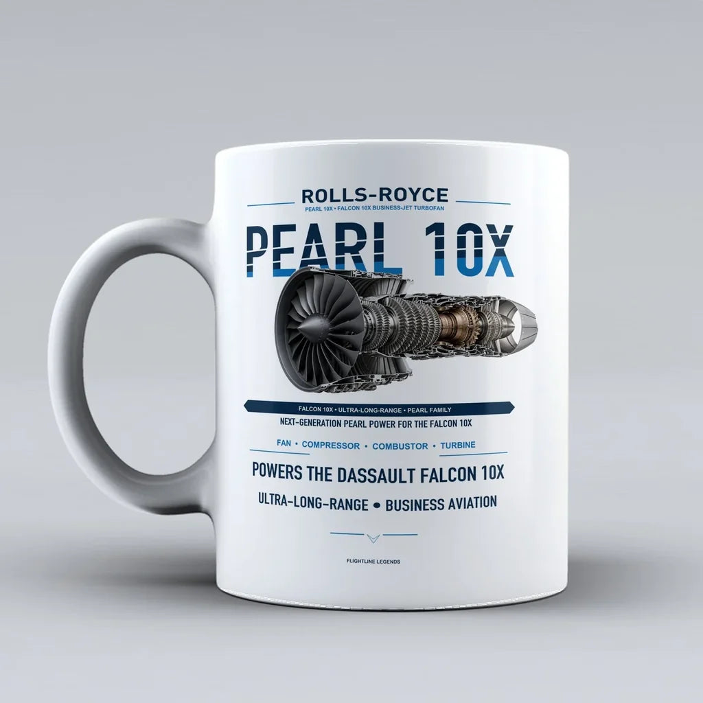 10X Mug design on white pearl