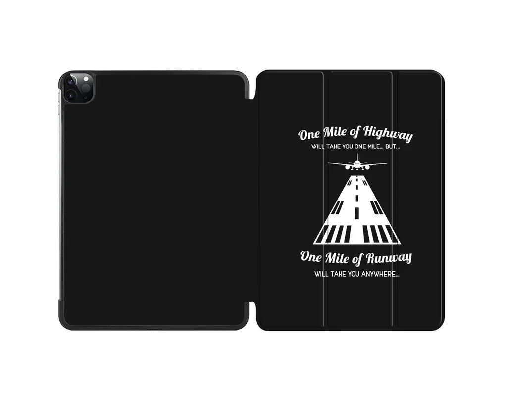 One Mile of Runway Will Take you Anywhere aviation design on iPad case for iPad.
