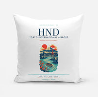 Thumbnail for Tokyo Haneda Airport (HND) design on white pillow