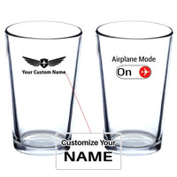 Thumbnail for Airplane Mode On Beer & aviation design on beer water glass, versatile drinkware.