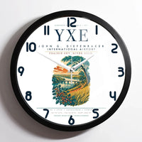Thumbnail for Saskatoon John G. Diefenbaker International Airport (YXE) design on white framed wall clock