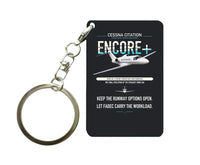 Thumbnail for Cessna Citation Encore+ design on black designed key chain, double-side print