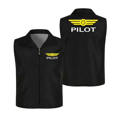 Pilot & Badge Thin Style aviation design printed on lightweight shell with sleeveless design thin vest.